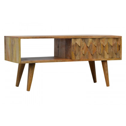 Artisan - Pineapple Carved Media Unit in Oak-ish