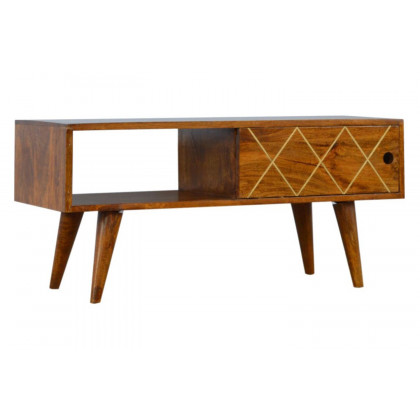 Artisan - Sliding Brass Inlay Media Unit