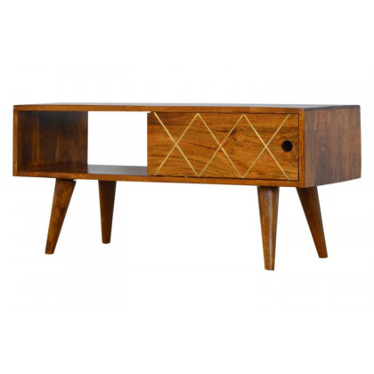 Artisan - Sliding Brass Inlay Media Unit