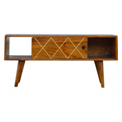 Artisan - Sliding Brass Inlay Media Unit