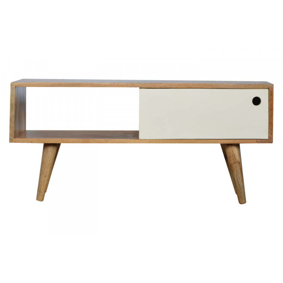 Artisan - Media Unit with White Painted Sliding Door