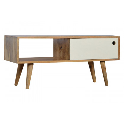 Artisan - Media Unit with White Painted Sliding Door