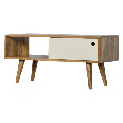 Artisan - Media Unit with White Painted Sliding Door