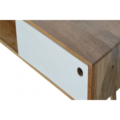 Artisan - Media Unit with White Painted Sliding Door