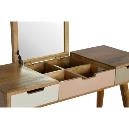Artisan - Dressing Table with Foldable Mirror in Blush Pink