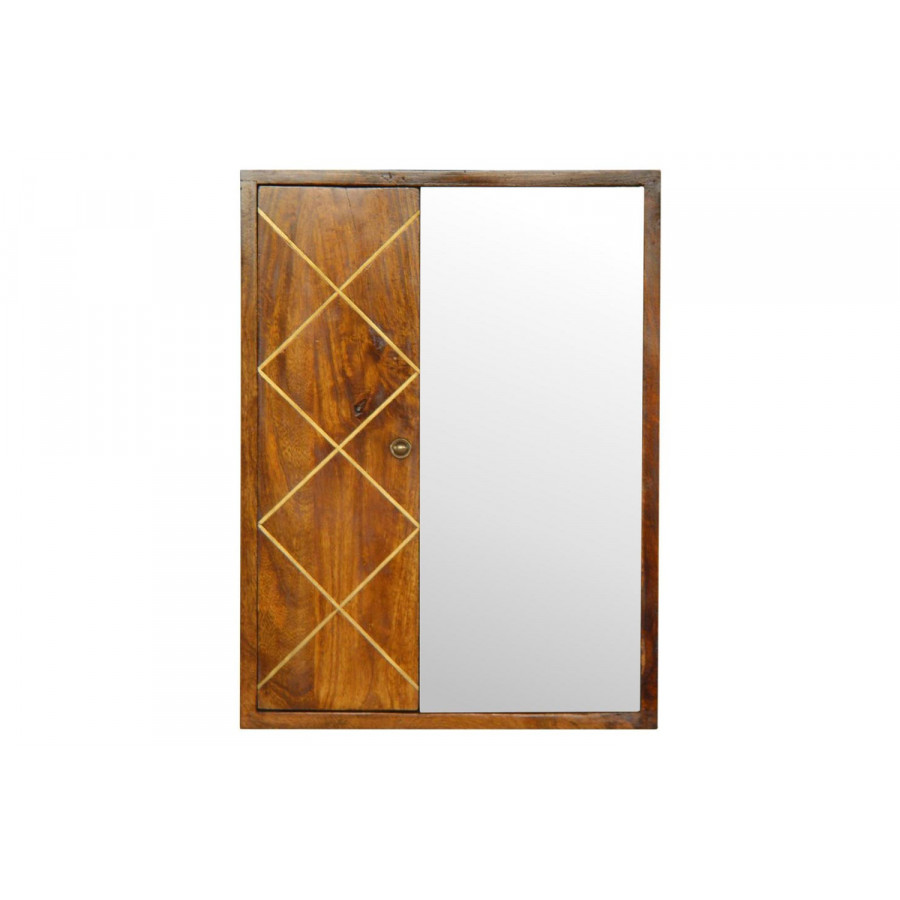 Artisan - Sliding Brass Inlay Wall Mirror Cabinet