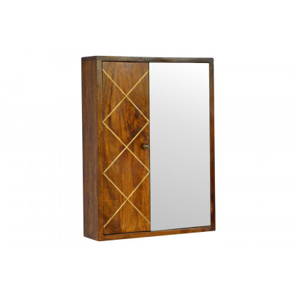 Artisan - Sliding Brass Inlay Wall Mirror Cabinet