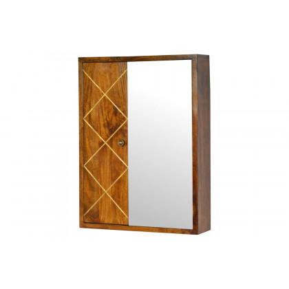 Artisan - Sliding Brass Inlay Wall Mirror Cabinet