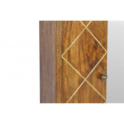 Artisan - Sliding Brass Inlay Wall Mirror Cabinet
