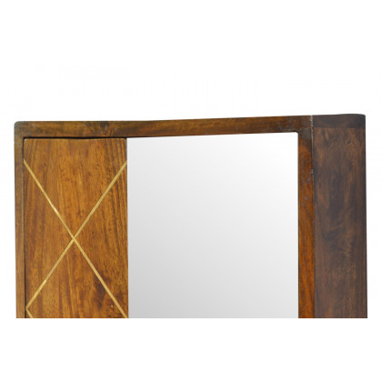 Artisan - Sliding Brass Inlay Wall Mirror Cabinet