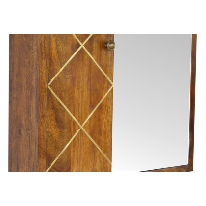 Artisan - Sliding Brass Inlay Wall Mirror Cabinet