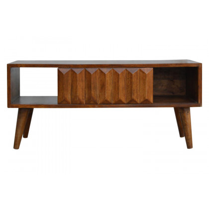 Artisan - Prism Sliding Door Media Unit in Chestnut