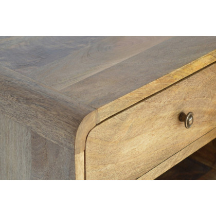 Artisan Curved Wall Mounted Open Slot Bedside - Oak-ish