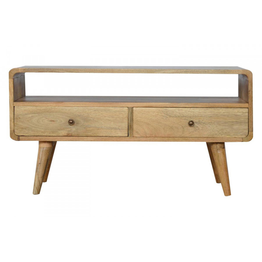 Artisan Curved Media Unit - Oak-ish