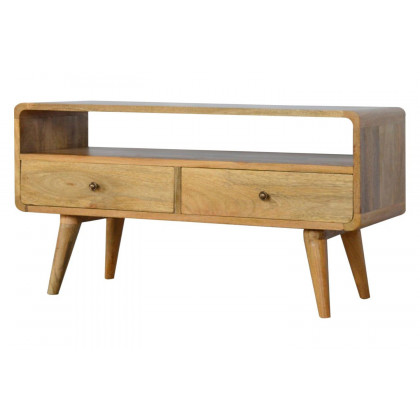 Artisan Curved Media Unit - Oak-ish