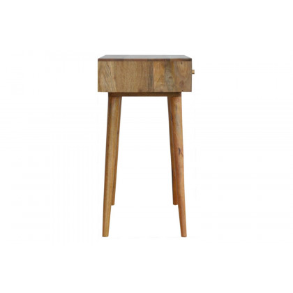 Artisan Diamond Carved Console Table - Oak-ish