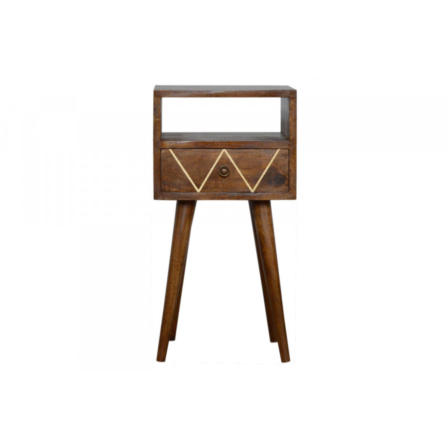 Artisan - Mini Geometric Brass Inlay Bedside