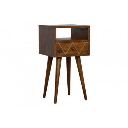 Artisan - Mini Geometric Brass Inlay Bedside