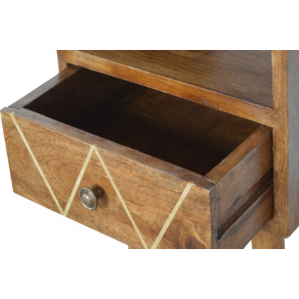 Artisan - Mini Geometric Brass Inlay Bedside