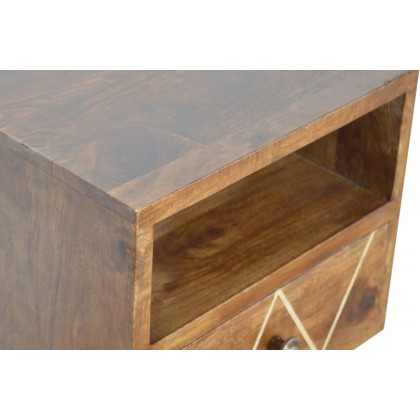 Artisan - Mini Geometric Brass Inlay Bedside