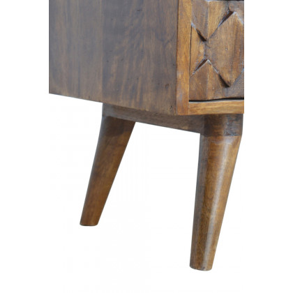 Artisan - Pineapple Carved Media Unit in Chestnut
