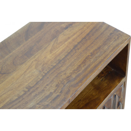 Artisan - Pineapple Carved Media Unit in Chestnut