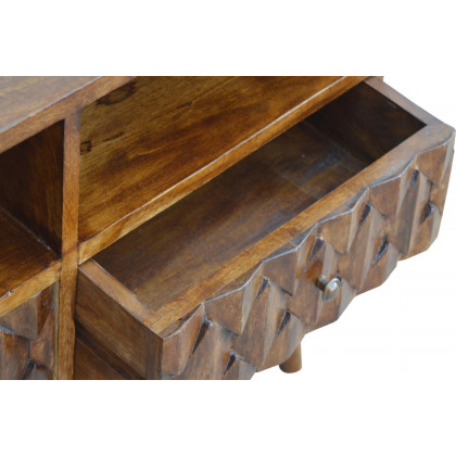Artisan - Pineapple Carved Media Unit in Chestnut