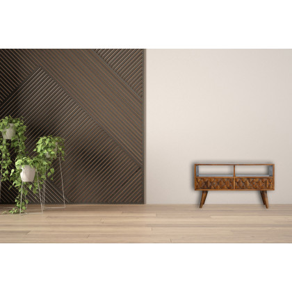 Artisan - Pineapple Carved Media Unit in Chestnut