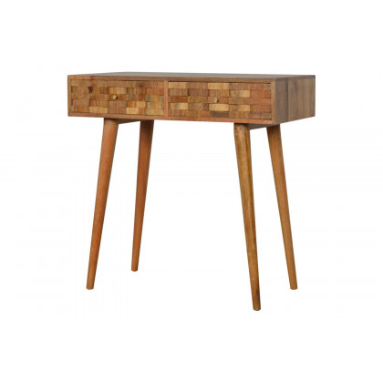 Artisan Tile Carved Console Table - Oak-ish