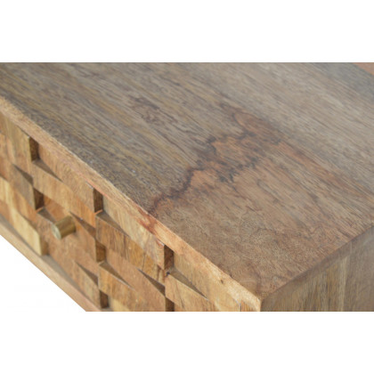 Artisan Tile Carved Console Table - Oak-ish