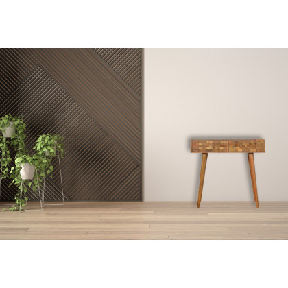 Artisan Tile Carved Console Table - Oak-ish
