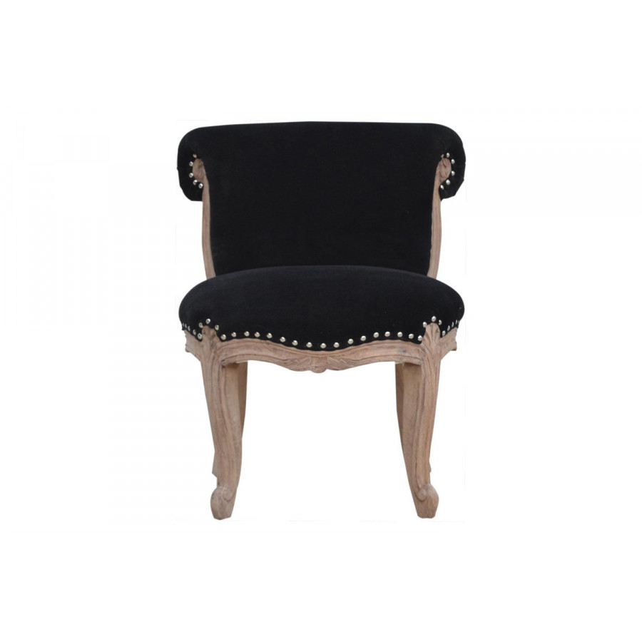Artisan Studded Chair - Velvet, Black