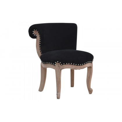 Artisan Studded Chair - Velvet, Black