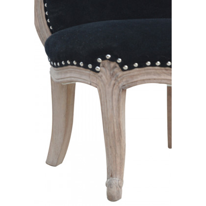 Artisan Studded Chair - Velvet, Black