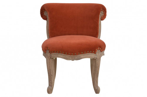 Artisan™ Studded Chair - Velvet, Brick Red