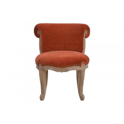 Artisan Studded Chair - Velvet, Brick Red