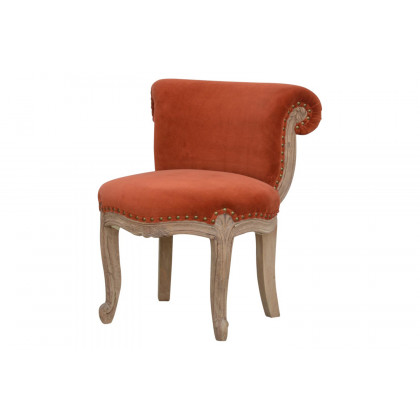 Artisan Studded Chair - Velvet, Brick Red