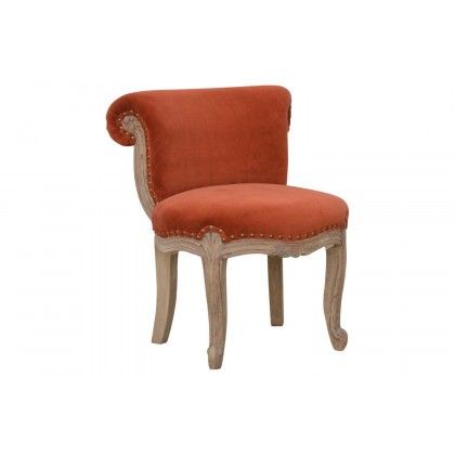 Artisan Studded Chair - Velvet, Brick Red
