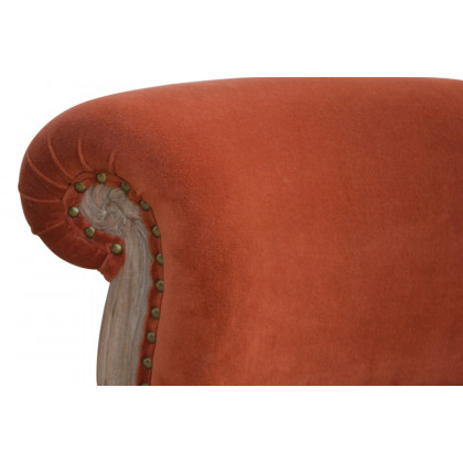 Artisan Studded Chair - Velvet, Brick Red