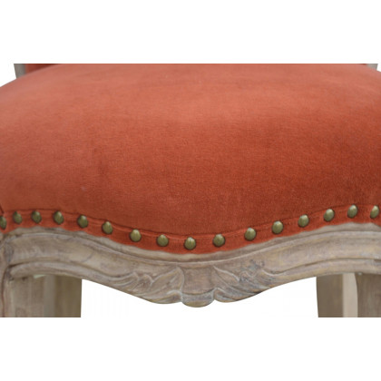 Artisan Studded Chair - Velvet, Brick Red
