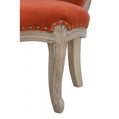 Artisan Studded Chair - Velvet, Brick Red