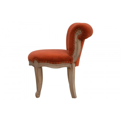 Artisan Studded Chair - Velvet, Brick Red