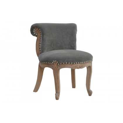 Artisan Studded Chair - Velvet, Gray