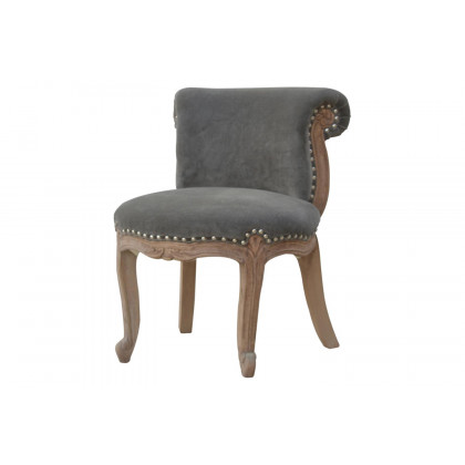 Artisan Studded Chair - Velvet, Gray