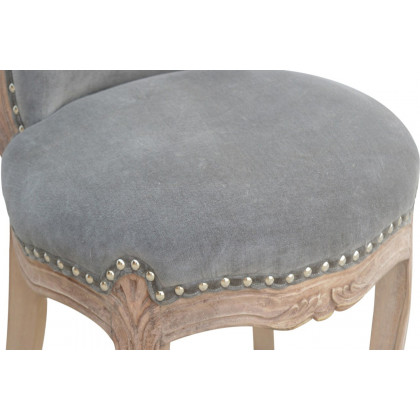Artisan Studded Chair - Velvet, Gray