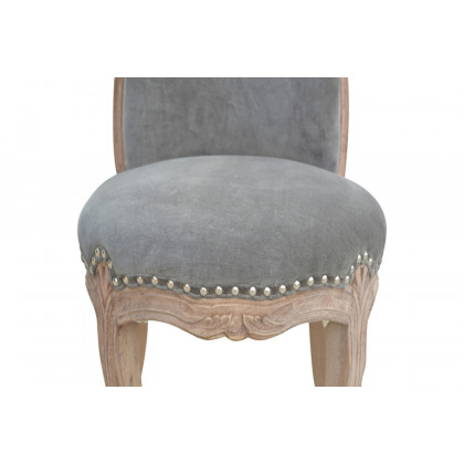 Artisan Studded Chair - Velvet, Gray
