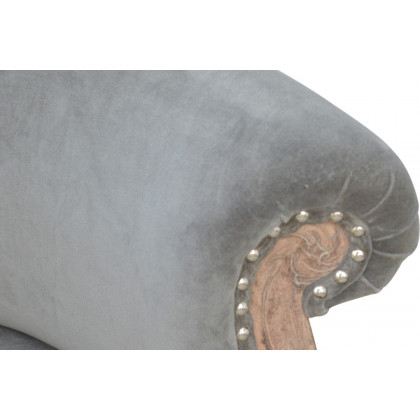 Artisan Studded Chair - Velvet, Gray