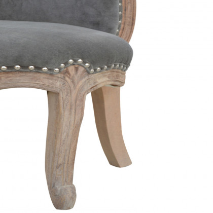 Artisan Studded Chair - Velvet, Gray