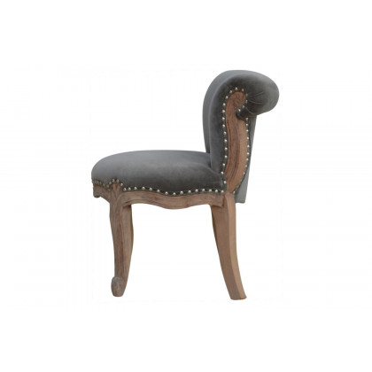 Artisan Studded Chair - Velvet, Gray