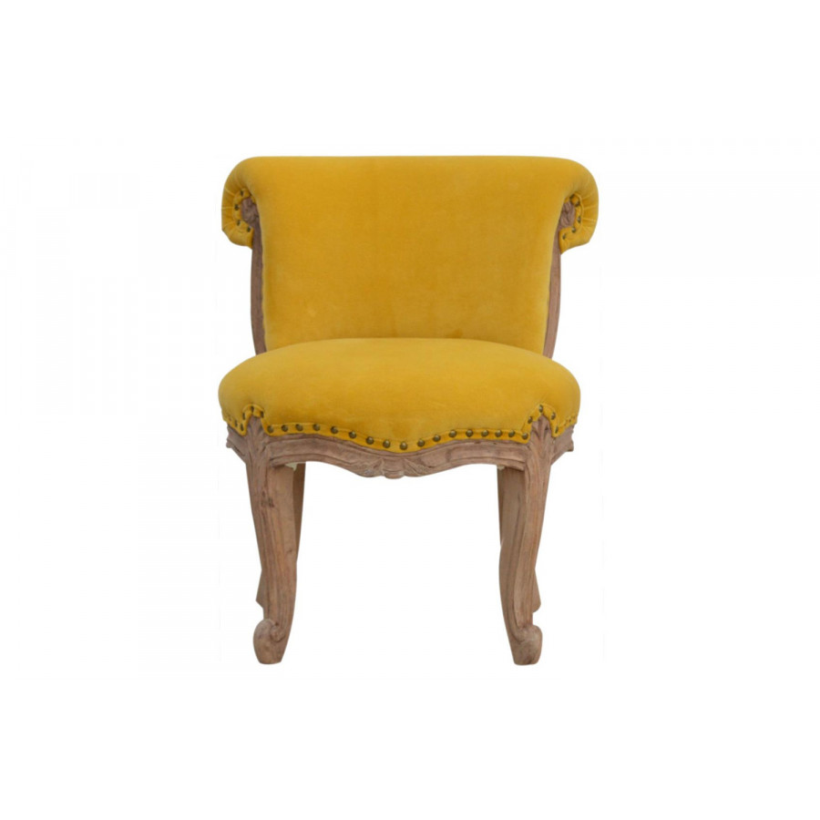Artisan Studded Chair - Velvet, Mustard